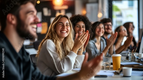 Diverse Team Celebrating Success in Office