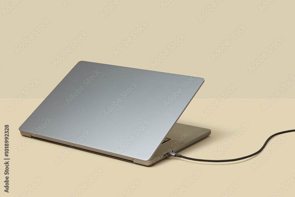 © Yaroslav Danylchenko/Stocksy - USB flash drive connected to grey laptop in studio © Yaroslav Danylchenko/Stocksy - USB flash drive connected to grey laptop in studio