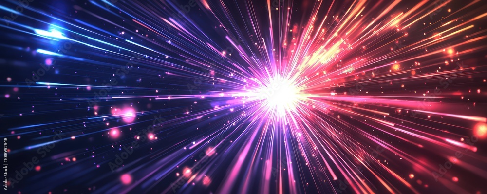 Radiant light flares and glowing streaks in a luminous radial design in line art. Radiant light flares and glowing streaks in a luminous radial design in line art.
