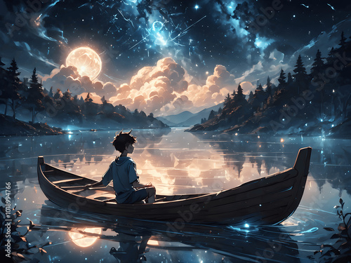 boat on sunset