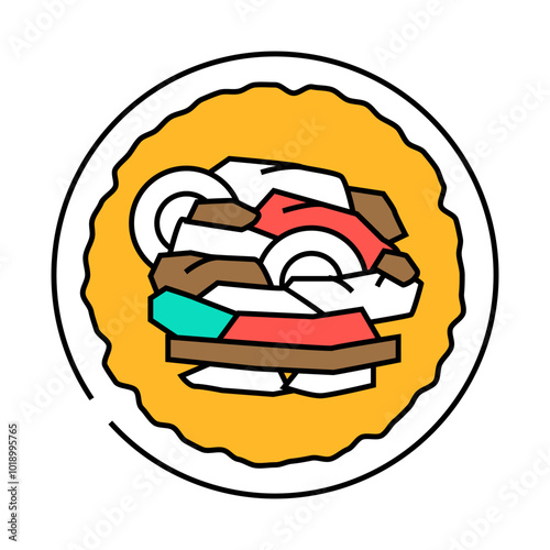fajitas mexican cuisine line icon vector. fajitas mexican cuisine sign. isolated symbol illustration
