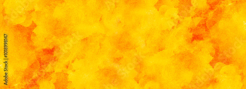 Obraz na płótnie Red orange mustard fire amber yellow gold abstract watercolor water. Colorful art background. Bright hot burning flame light fun. Autumn fall. Wide banner. Panoramic. Sale. Blank template. Design. w salonie