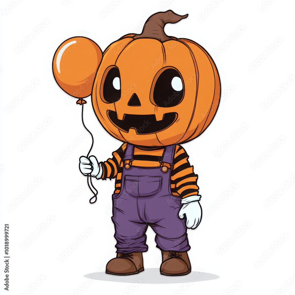 Obraz premium halloween pumpkin child and balloon 