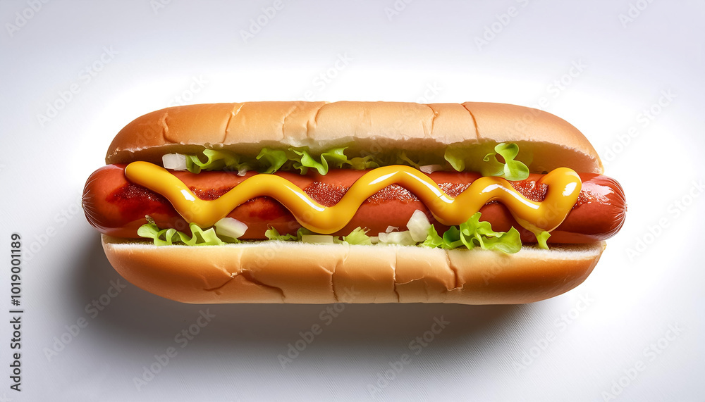 Delicious hot dog, isolated on a clean white background Delicious hot dog, isolated on a clean white background