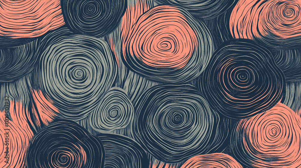End grain woodcut block seamless pattern. Woodblock Print. Illustration End grain woodcut block seamless pattern. Woodblock Print. Illustration