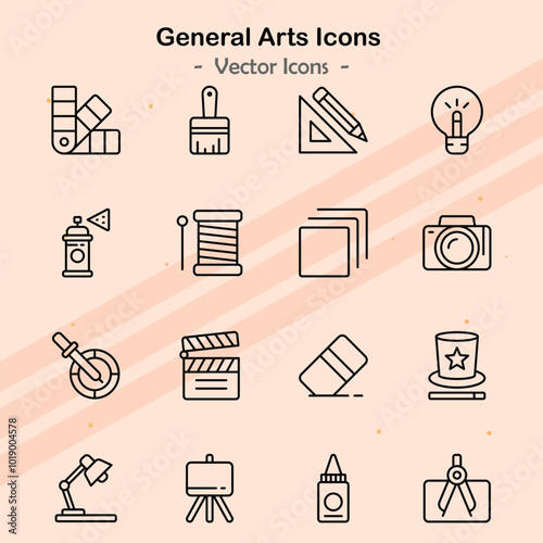 Icons showcasing additional aspects of the arts and artistic expression.