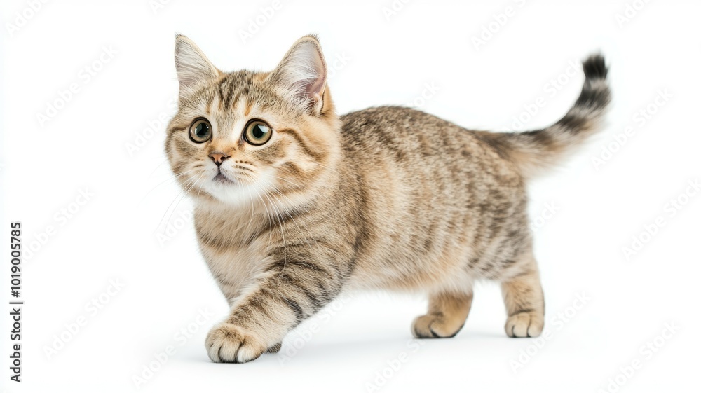 Playful tabby kitten exploring a bright indoor space in the afternoon light Playful tabby kitten exploring a bright indoor space in the afternoon light
