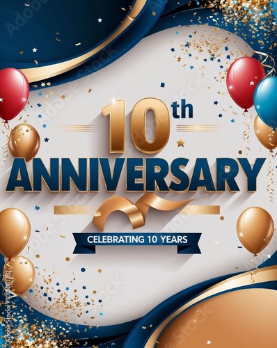 Elegant 10th Anniversary Celebration Design: Perfect for Social Media Posts and Marketing