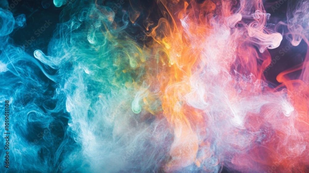 Fototapeta premium Colorful Swirls of Smoke in Abstract Background