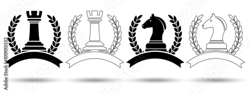 Chess icon. Chess icon on a white background, isolated. The icon has three uses in applications and websites. Vector illustration. Chess icon on a white background.