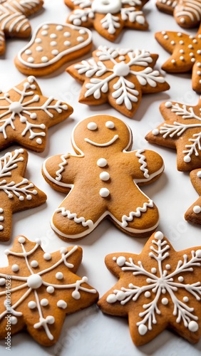 gingerbread cookies on a wooden background