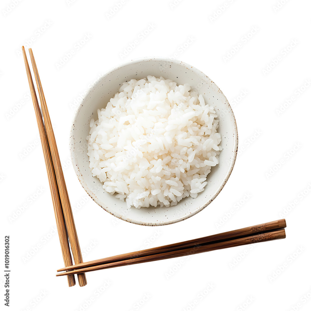 white rice isolated on transparent background Generative AI white rice isolated on transparent background Generative AI