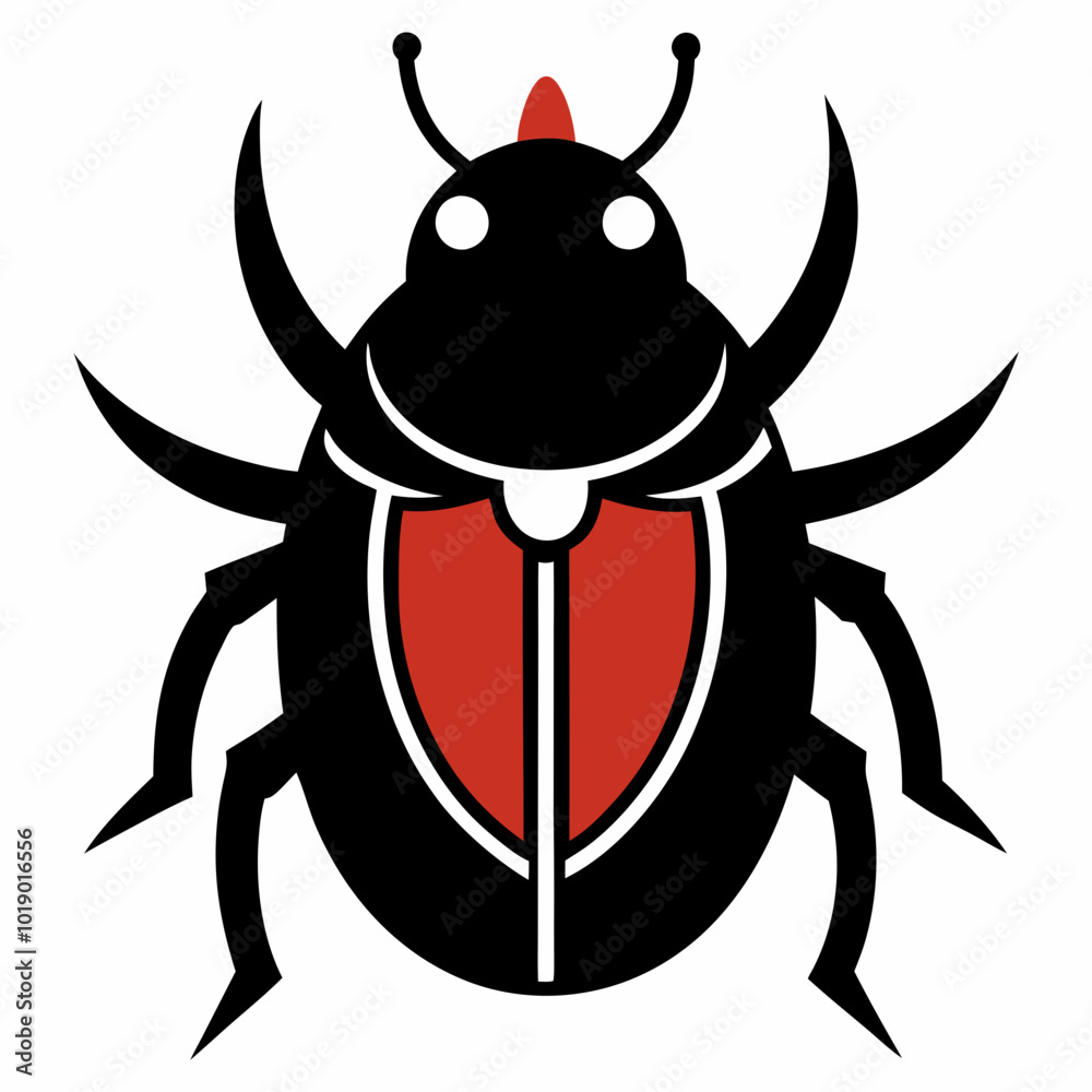 Scarab minimalistic style vector design on a white background Scarab minimalistic style vector design on a white background