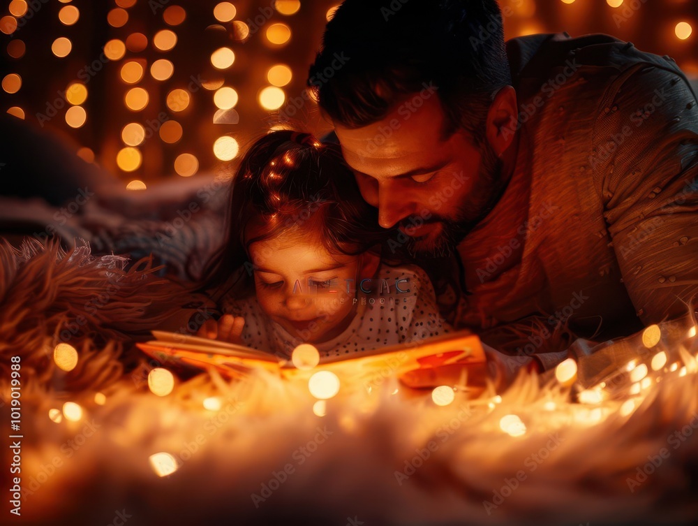 Parents reading bedtime stories, soft lighting, indoor setting, photography, serene Parents reading bedtime stories, soft lighting, indoor setting, photography, serene