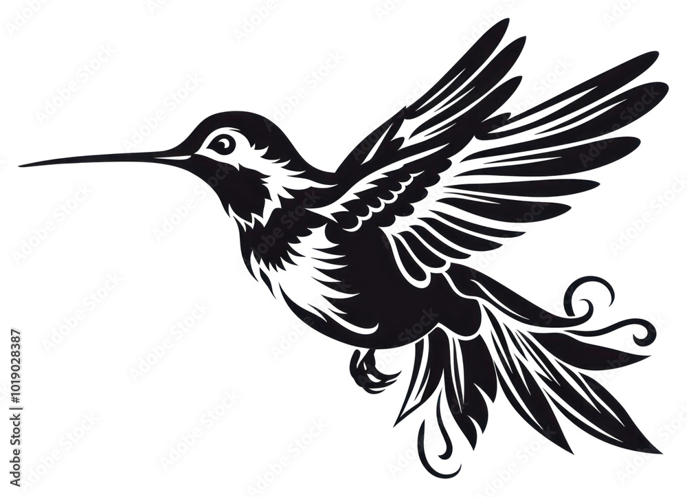 Fototapeta premium PNG Hummingbird animal creativity silhouette.