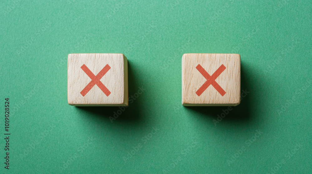 Wooden Blocks with Double Red Cross Symbols on Green Background. Wooden Blocks with Double Red Cross Symbols on Green Background.