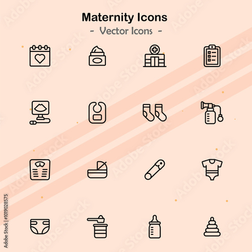 Icons showcasing additional aspects of maternity and family care.