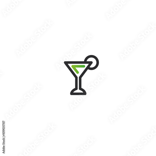 Wine glass logo icon flat vector design