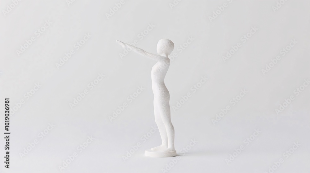 White Figure Reaching Up: A Minimalist Sculpture White Figure Reaching Up: A Minimalist Sculpture