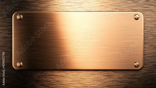 A gold colored metal plate with a hole in the center