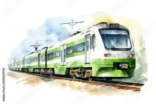 PNG Electric passenger train locomotive vehicle railway.