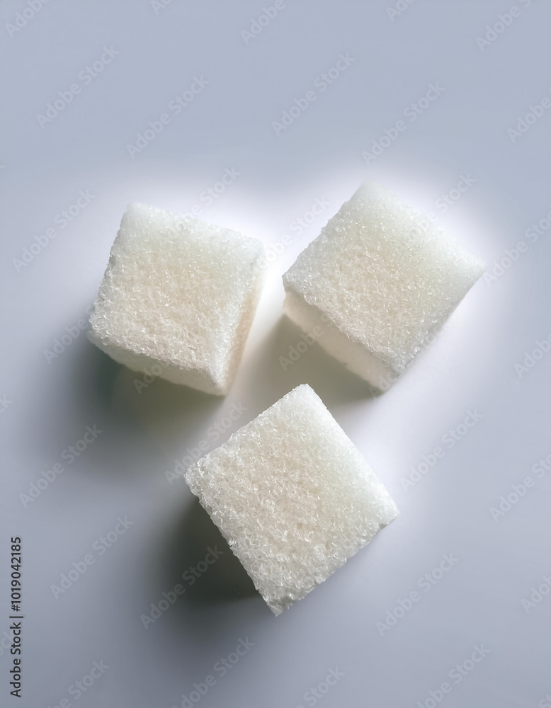 white sugar cubes, isolated on a clean white background