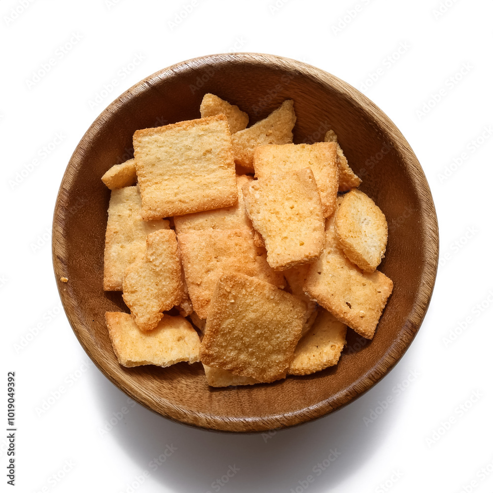 Crushed dry crackers, isolated on a clean white background Crushed dry crackers, isolated on a clean white background
