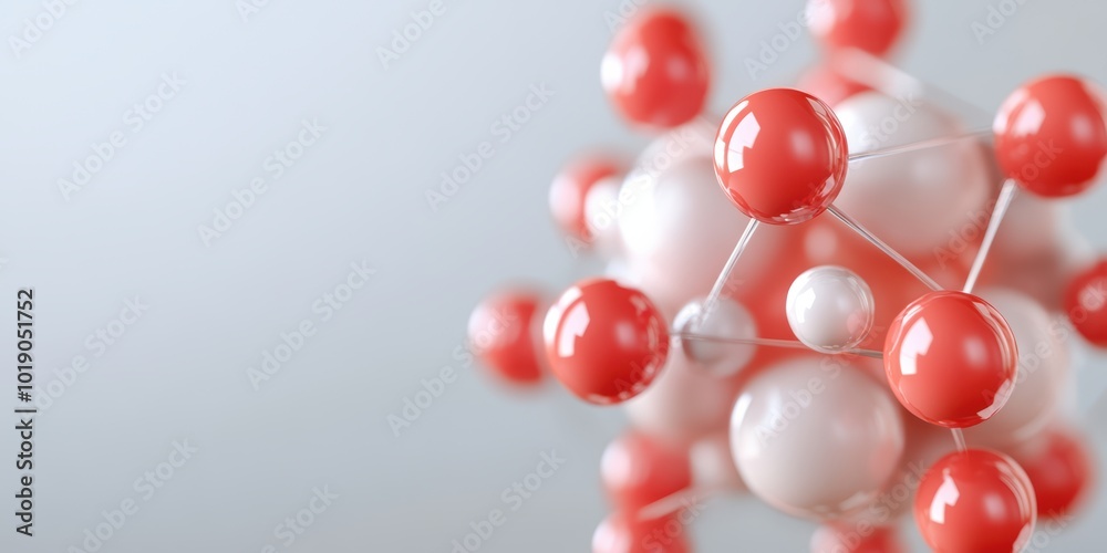 Abstract Molecular Structure: A mesmerizing and abstract composition of red and white spheres connected by delicate lines, symbolizing the intricate and interconnected nature of the universe. Abstract Molecular Structure: A mesmerizing and abstract composition of red and white spheres connected by delicate lines, symbolizing the intricate and interconnected nature of the universe.