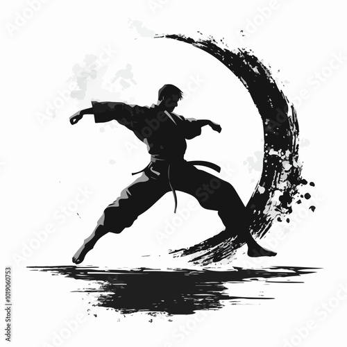 Martial arts concept illustration on white background. Karate.