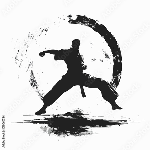 Martial arts concept illustration on white background. Karate.