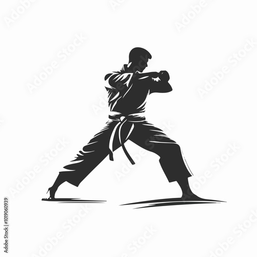 Martial arts concept illustration on white background. Karate.