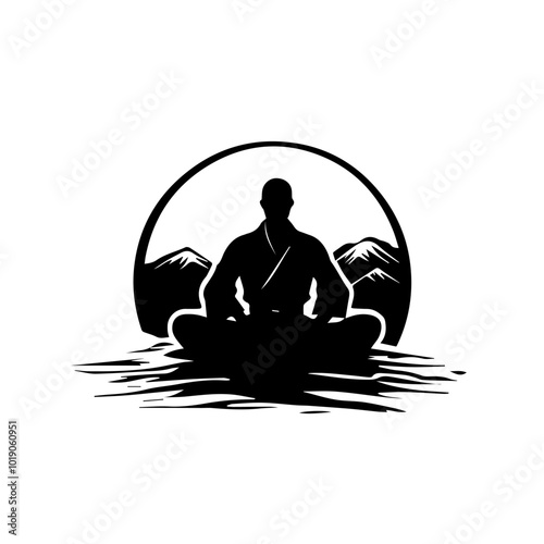 Martial arts concept illustration on white background. Karate.