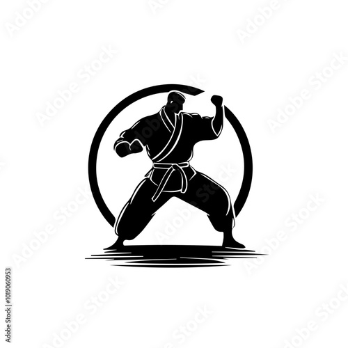 Martial arts concept illustration on white background. Karate.