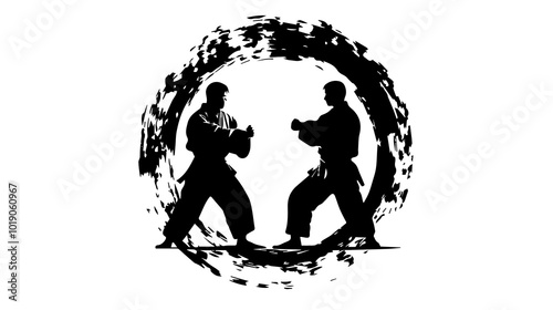 Martial arts concept illustration on white background. Karate.