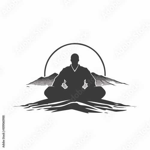 Martial arts concept illustration on white background. Karate.