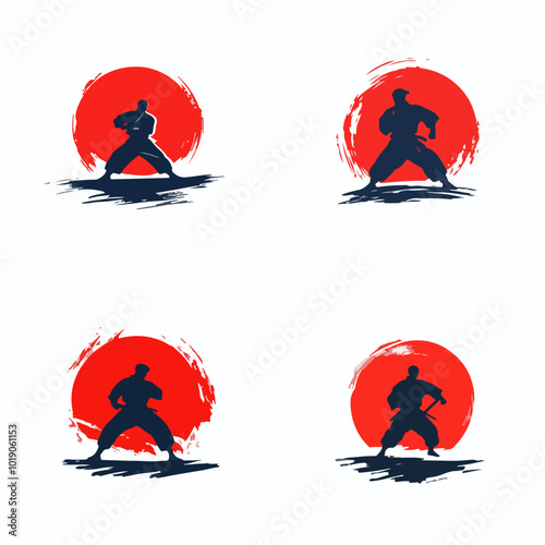 Martial arts concept illustration on white background. Karate.