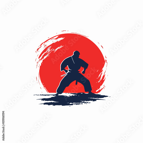 Martial arts concept illustration on white background. Karate.
