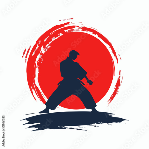 Martial arts concept illustration on white background. Karate.