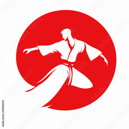 Martial arts concept illustration on white background. Karate.