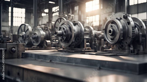 Close-up of industrial machinery in a factory setting.