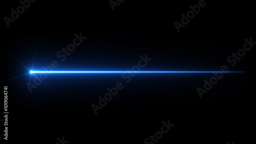 Ray of blue light tracing the movement.