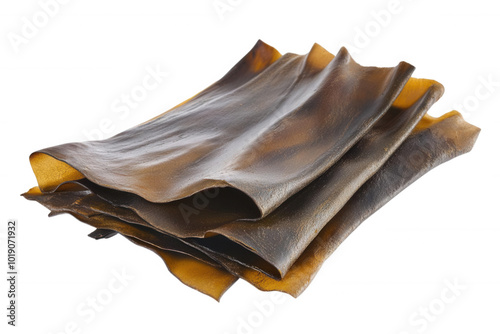 Dried seaweed sheets, rich in nutrients, transparent background