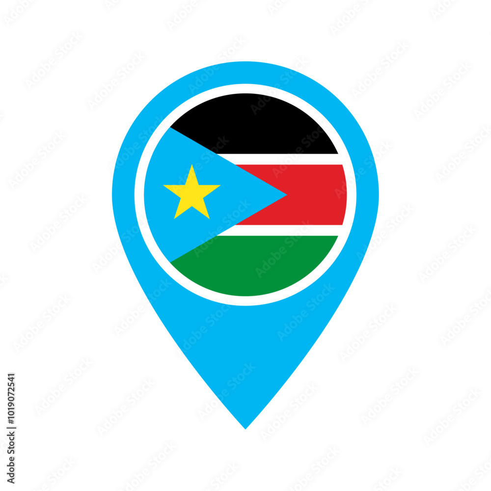 South Sudan flag location icon South Sudan flag location icon