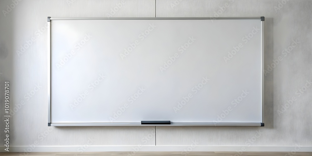 minimalistic whiteboard on a plain wall background minimalistic whiteboard on a plain wall background