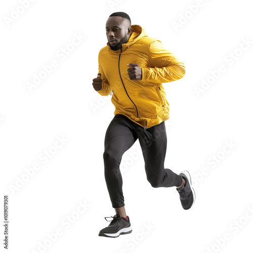 People jogging pose white background photo