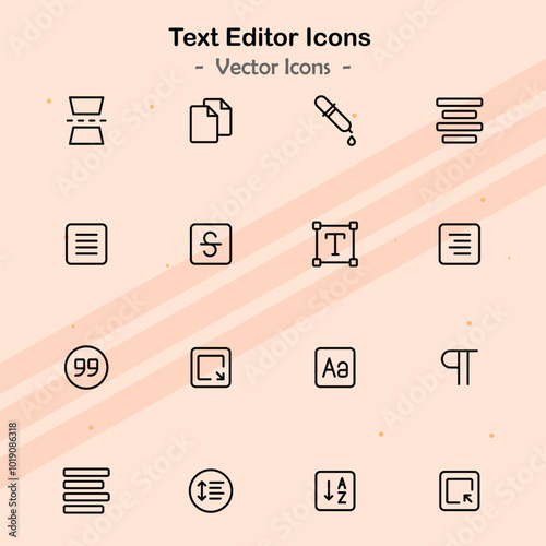 Icons showcasing additional elements of text editing functionalities.