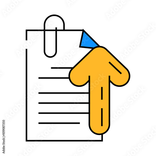 paperclip attached file line icon vector. paperclip attached file sign. isolated symbol illustration