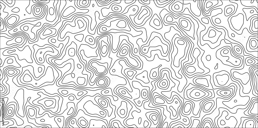 Abstract black & white topographic Contour Scheme and Terrain on old paper. Geographic mountain terrain. Contour map background. Cartographic Weave with seamless striped patterns and wavy Lines Abstract black & white topographic Contour Scheme and Terrain on old paper. Geographic mountain terrain. Contour map background. Cartographic Weave with seamless striped patterns and wavy Lines
