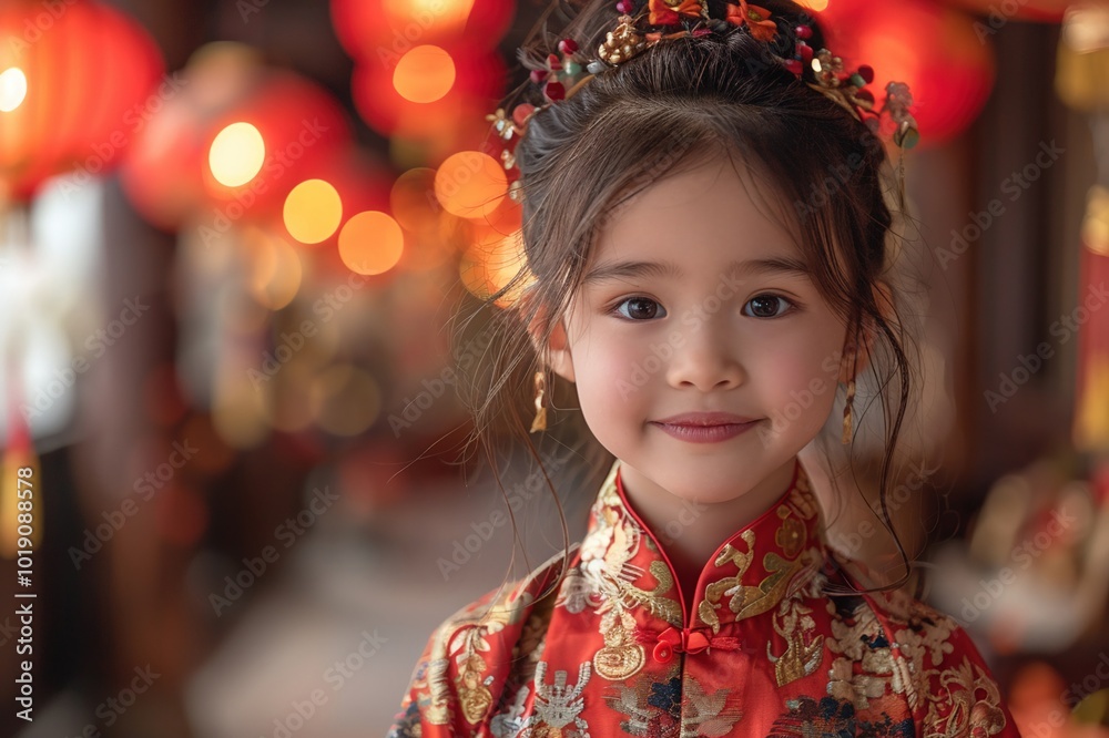 A Lunar New Year celebration with families wearing traditional clothing. A Lunar New Year celebration with families wearing traditional clothing.