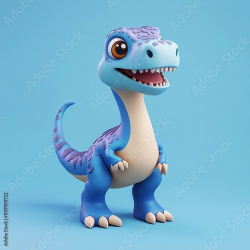 3D Brachylophosaurus Icon: Dinosaur with Crest Illustration Logo photo